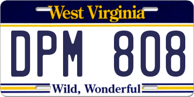 WV license plate DPM808