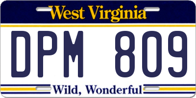 WV license plate DPM809