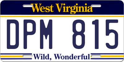 WV license plate DPM815