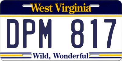 WV license plate DPM817