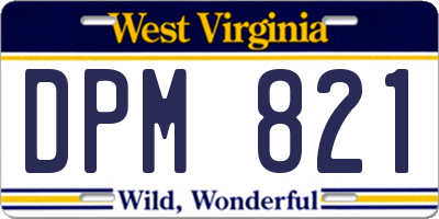 WV license plate DPM821