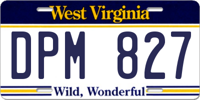 WV license plate DPM827