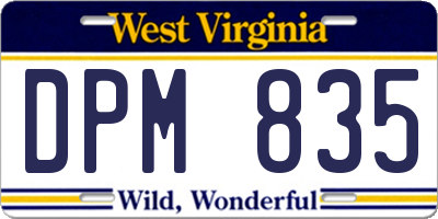 WV license plate DPM835