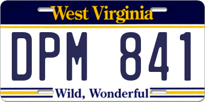 WV license plate DPM841