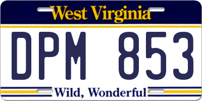 WV license plate DPM853