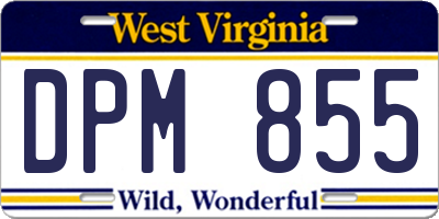 WV license plate DPM855