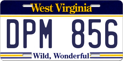 WV license plate DPM856