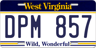 WV license plate DPM857