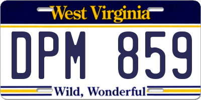 WV license plate DPM859