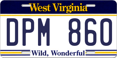 WV license plate DPM860