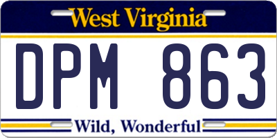 WV license plate DPM863