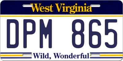 WV license plate DPM865