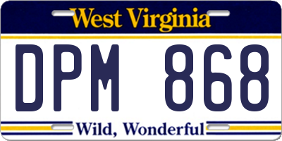 WV license plate DPM868