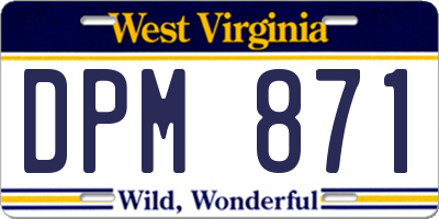 WV license plate DPM871