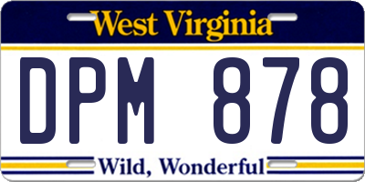 WV license plate DPM878