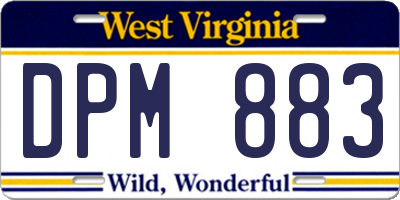 WV license plate DPM883