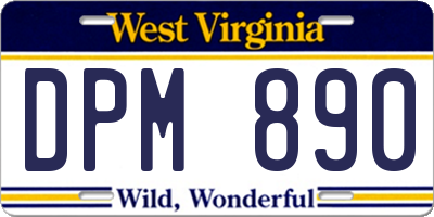 WV license plate DPM890
