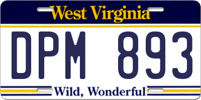 WV license plate DPM893