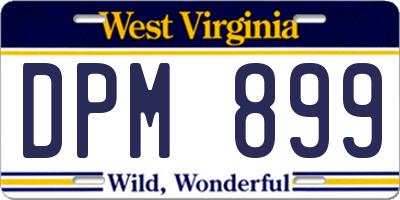 WV license plate DPM899