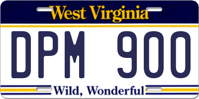 WV license plate DPM900