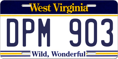 WV license plate DPM903