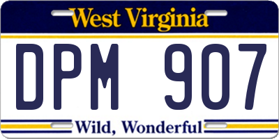 WV license plate DPM907