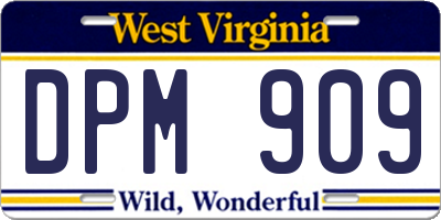 WV license plate DPM909