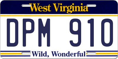 WV license plate DPM910