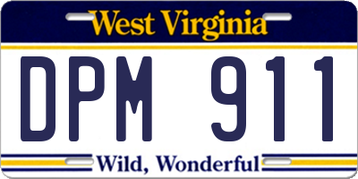 WV license plate DPM911
