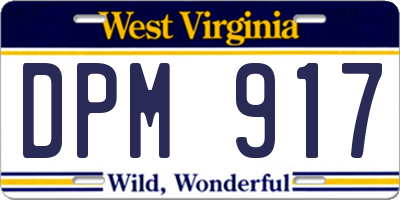 WV license plate DPM917