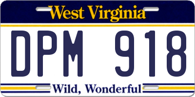 WV license plate DPM918