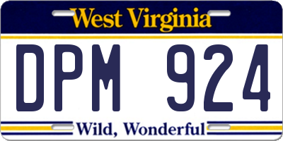 WV license plate DPM924