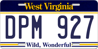 WV license plate DPM927