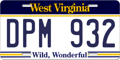 WV license plate DPM932