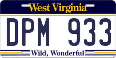 WV license plate DPM933