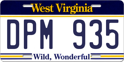 WV license plate DPM935