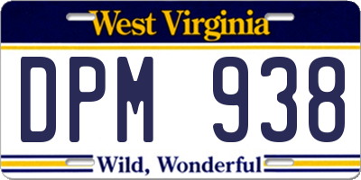 WV license plate DPM938