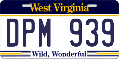 WV license plate DPM939