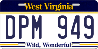 WV license plate DPM949