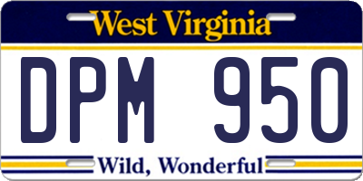 WV license plate DPM950