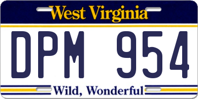 WV license plate DPM954