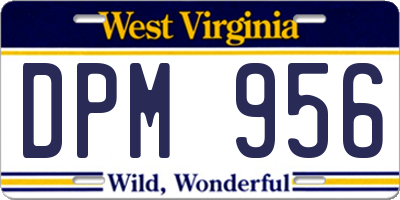 WV license plate DPM956