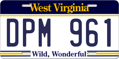 WV license plate DPM961
