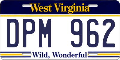 WV license plate DPM962