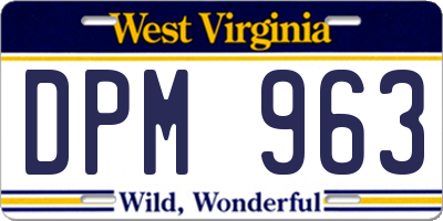 WV license plate DPM963