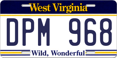 WV license plate DPM968