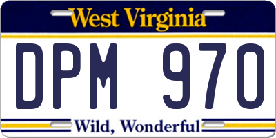WV license plate DPM970
