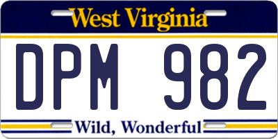 WV license plate DPM982