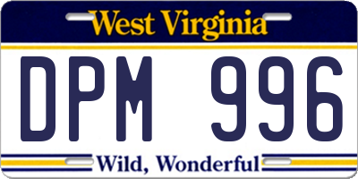 WV license plate DPM996