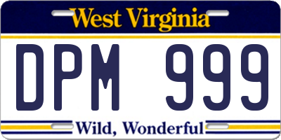 WV license plate DPM999